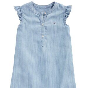 Vineyard Vines Chambray Ruffle Sleeve Dress